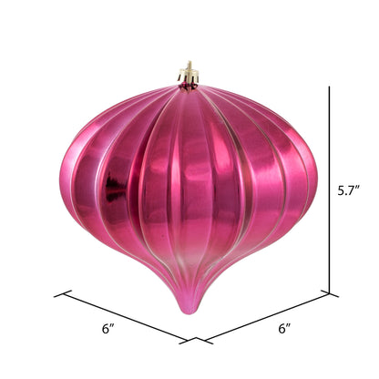 Vickerman 5.7" Berry Red Shiny Onion Christmas Ornament UV treated Set of 3