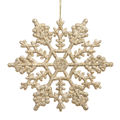 Vickerman 4" Champagne Glitter Snowflake Christmas Ornament 24 per Box