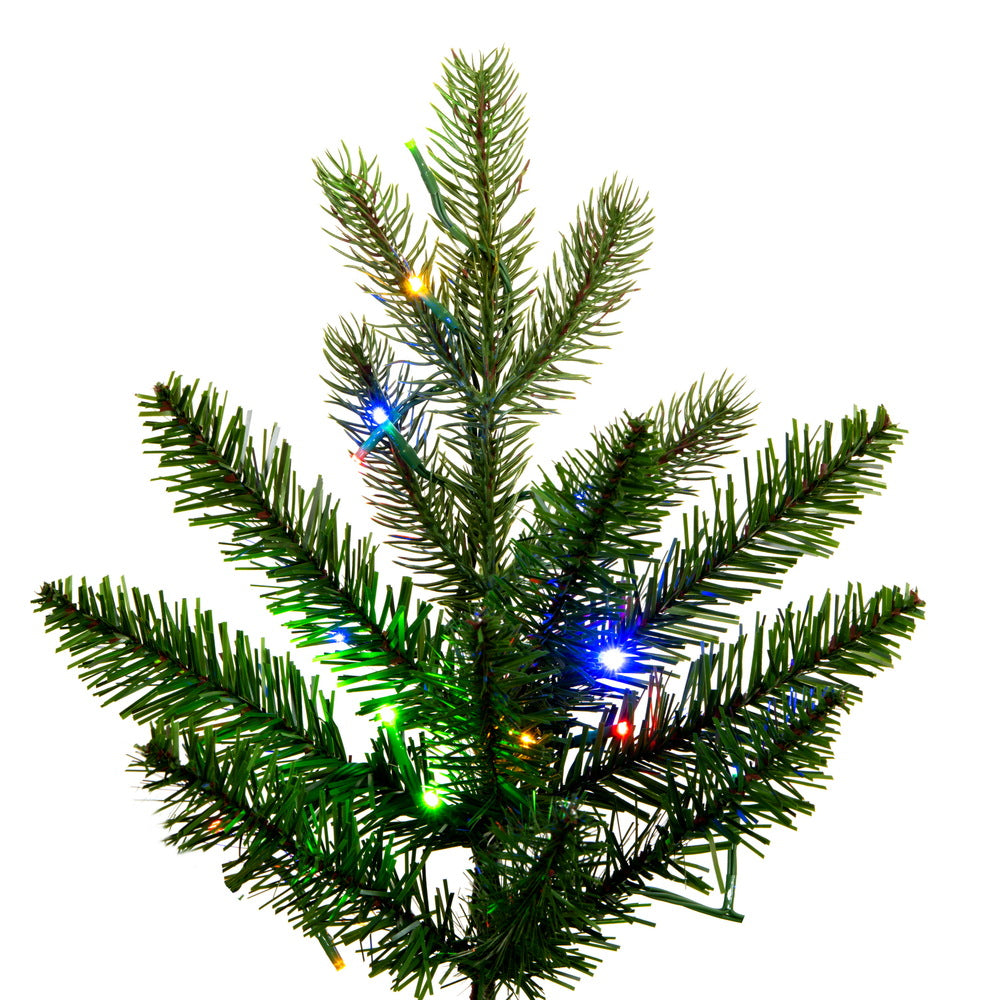 Vickerman 7.5' x 44" Balsam Spruce Slim Artificial Christmas Tree 3mm LED Color Changing Lights