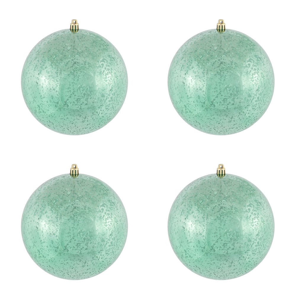 Vickerman 6" Sea Foam Shiny Mercury Ball Ornament 4 per Bag