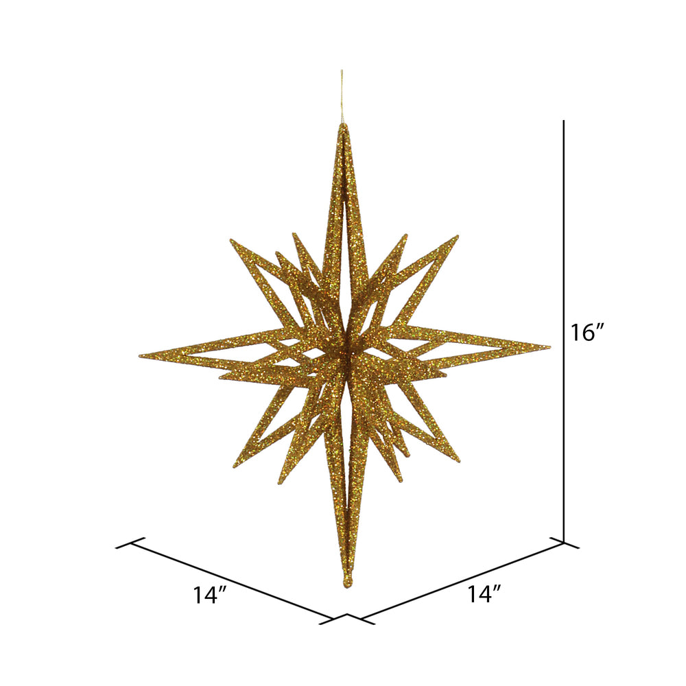Vickerman 16" Gold Iridescent Star Christmas Ornament