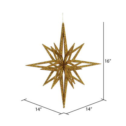 Vickerman 16" Gold Iridescent Star Christmas Ornament