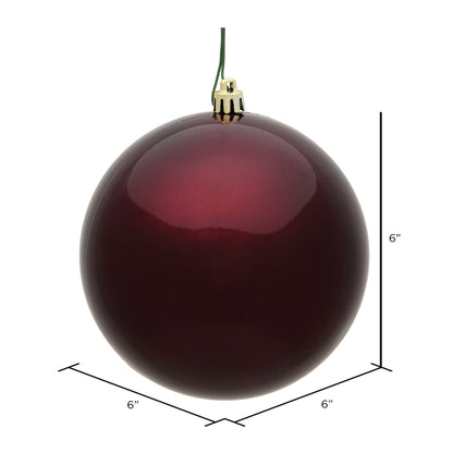 Vickerman 6" Burgundy Candy Ball Ornament 4 per Bag