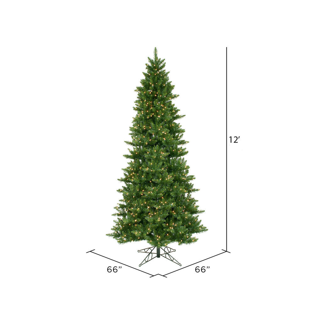Vickerman 12' Camdon Fir Slim Artificial Christmas Tree Unlit