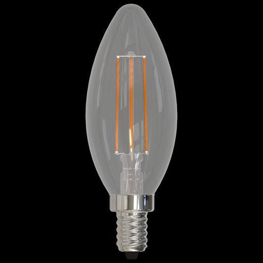 Bulbrite 5 Watt B11 LED Filament Light Bulb, 4000K E12 Candelabra Base, Clear Finish