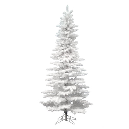 Vickerman 10' Flocked White Slim Artificial Christmas Tree Unlit