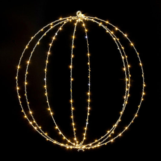 Vickerman 240 lights x 18" Warm White Twinkle LED Ball Steel Wire Silhouette Light.