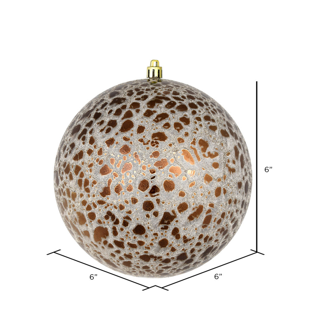 Vickerman 6" Mocha Crackle Ball Ornament 4 per Bag