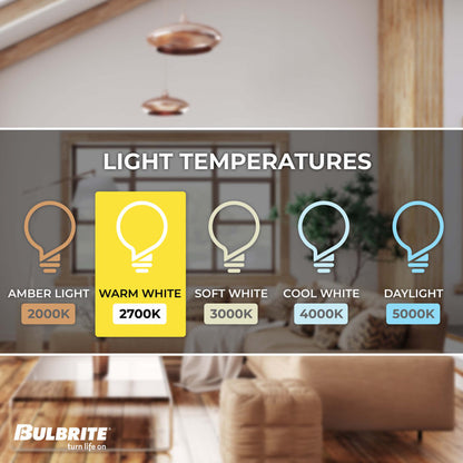 Bulbrite Pack of (25) 25 Watt Dimmable Half Chrome G16.5 Candelabra (E12) Incandescent Bulb