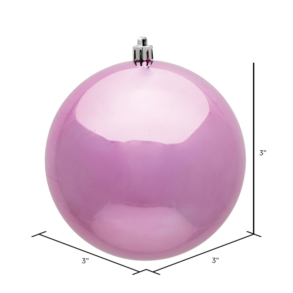 Vickerman 3" Pink Shiny Ball Ornament 32 per Box