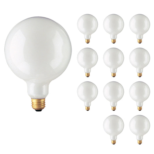 BULBRITE INCANDESCENT G40 MEDIUM SCREW (E26) 100W DIMMABLE LIGHT BULB 2700K/WARM WHITE 12PK (350100)