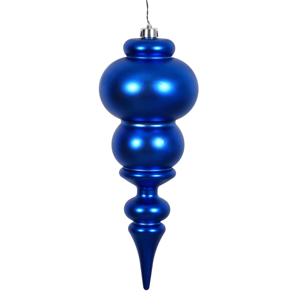 Vickerman 14" Blue Matte Finial Ornament
