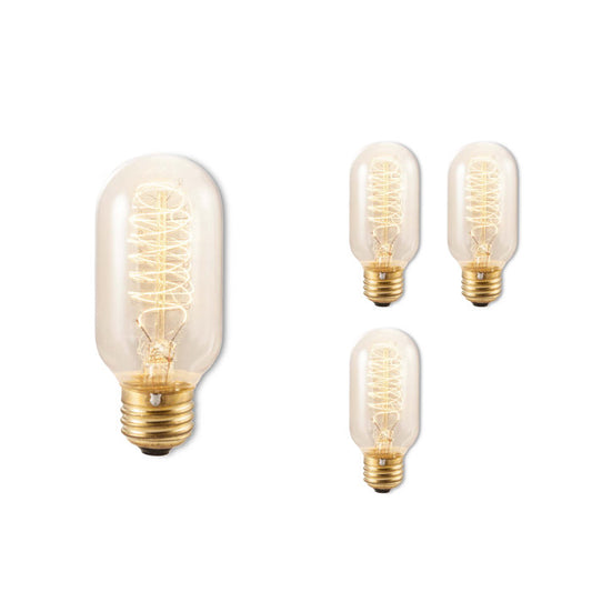 BULBRITE INCANDESCENT T14 MEDIUM SCREW (E26) 40W DIMMABLE NOSTALGIC LIGHT BULB 2200K/AMBER 4PK (134014)