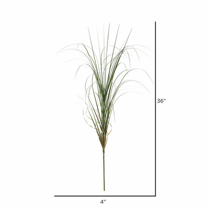 Vickerman 36" PVC Artificial Green Curled Grass Spray. Includes 6 sprays per pack.