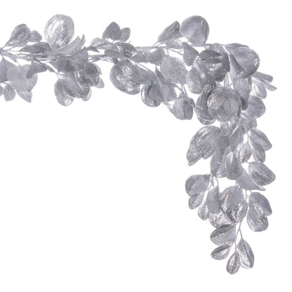 Vickerman 6' Silver Artificial Dogwood Glitter Garland.