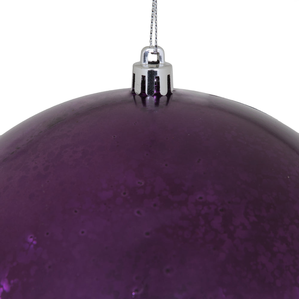 Vickerman 6" Plum Shiny Mercury Ball Ornament 4 per Bag