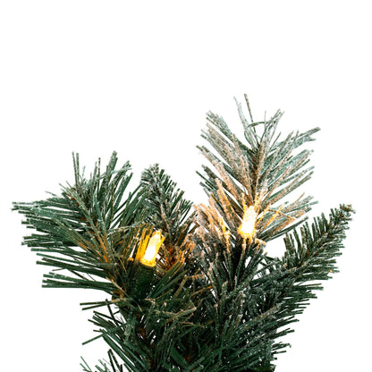 Vickerman 9' x 10" Frosted Mixed Pine Garland Clear Incandescent Mini Lights.