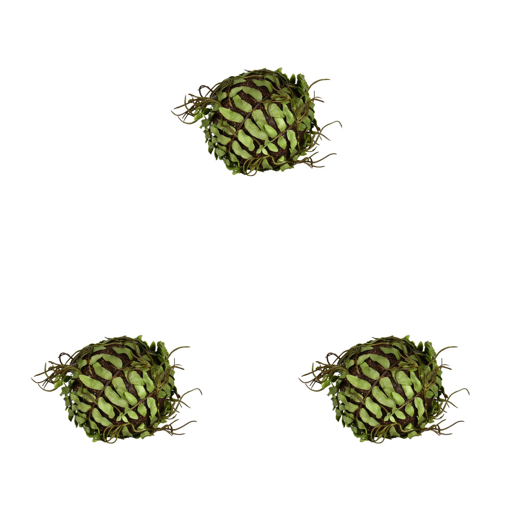 Vickerman 4" Artificial Green Boston Fern Ball Set of 3
