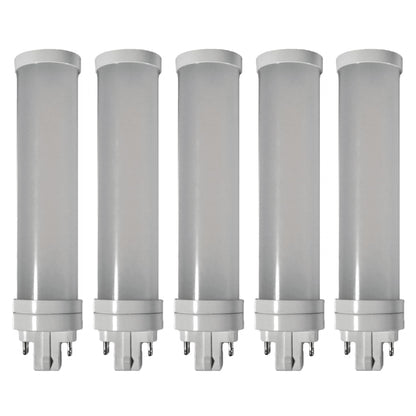 Damar- PL-C Horizontal Recessed LED Light Bulb G24Q 4-Pin Base Ballast Bypass 8W 950-1050 Lumens 27K/30K/35K/40K/50K Color Selectable 120-277VAC Pack of 5- Retrofit Replacement for Kitchen Pendant
