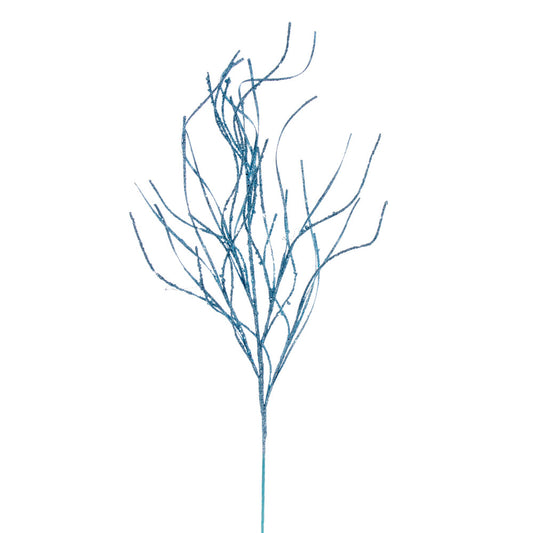 Vickerman 40" Baby Blue Berry Cluster and Wavy Glitter Ball Spray 4 per bag.