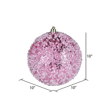 Vickerman 10" Pink Glitter Hail Ball Ornament