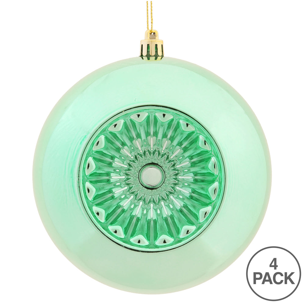 Vickerman 4.75" Seafoam Shiny Star Brite Ball Ornament 4 per Bag