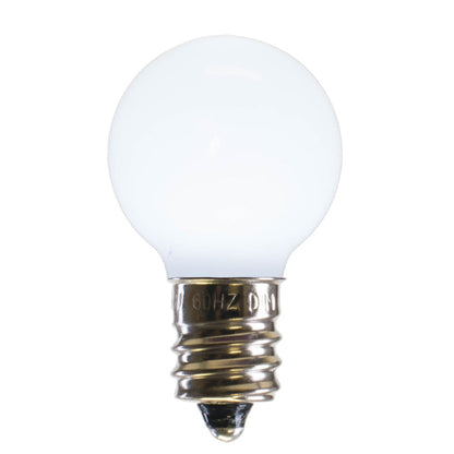 Vickerman G30 Cool White Ceramic LED Nickel Base Bulb E12 120V  .6 Watts 25 Bulbs per Pack.
