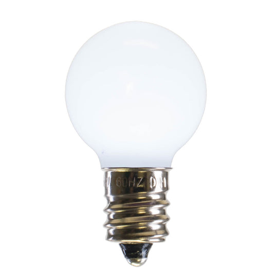 Vickerman G30 Cool White Ceramic LED Nickel Base Bulb E12 120V  .6 Watts 25 Bulbs per Pack.