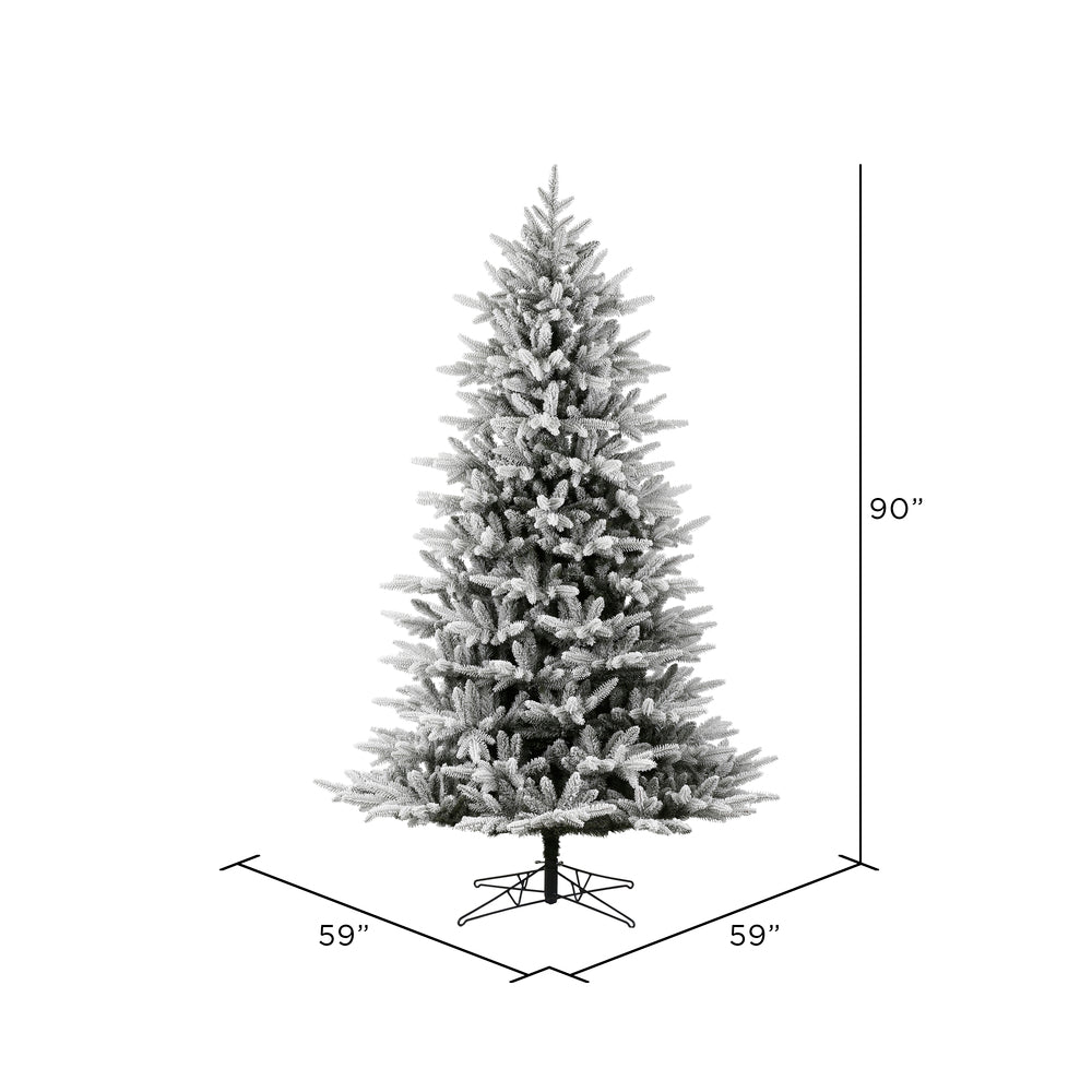 Vickerman 7.5' x 59" Flocked Aspen Fir Artificial Christmas Tree Unlit
