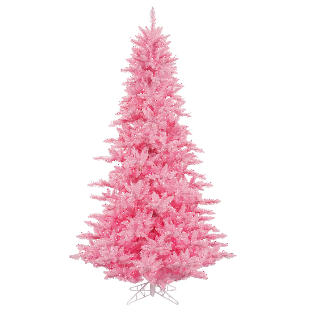 Vickerman 9' Pink Fir Artificial Christmas Tree Pink  Dura-lit LED Lights
