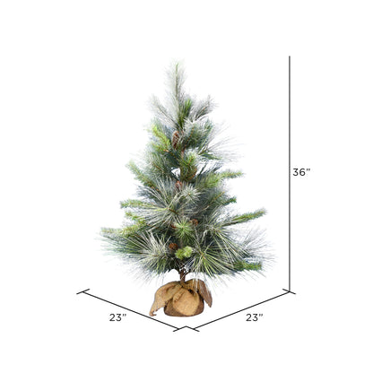 Vickerman 36" Frosted Myers Pine Artificial Christmas Tree Unlit