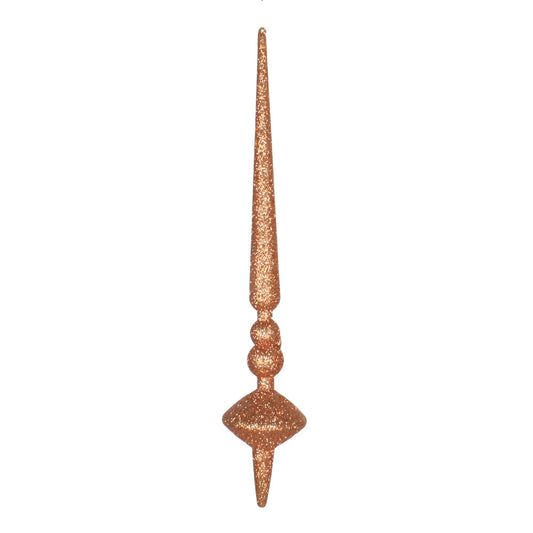 Vickerman 12" Rose Gold Glitter Cupola Finial Ornament Pack of 3