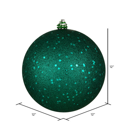 Vickerman 12" Dark Teal Sequin Ball Ornament