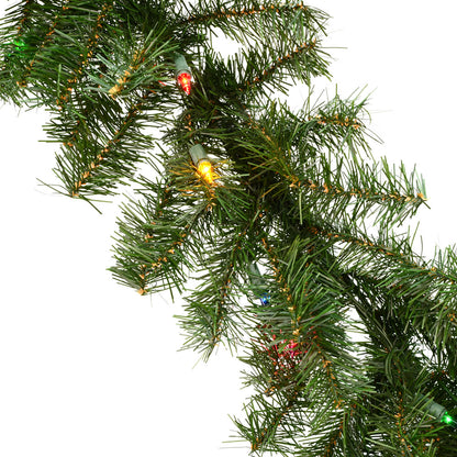 Vickerman 9' Canadian Pine Artificial Christmas Garland Multi-Colored Incandescent Mini Lights