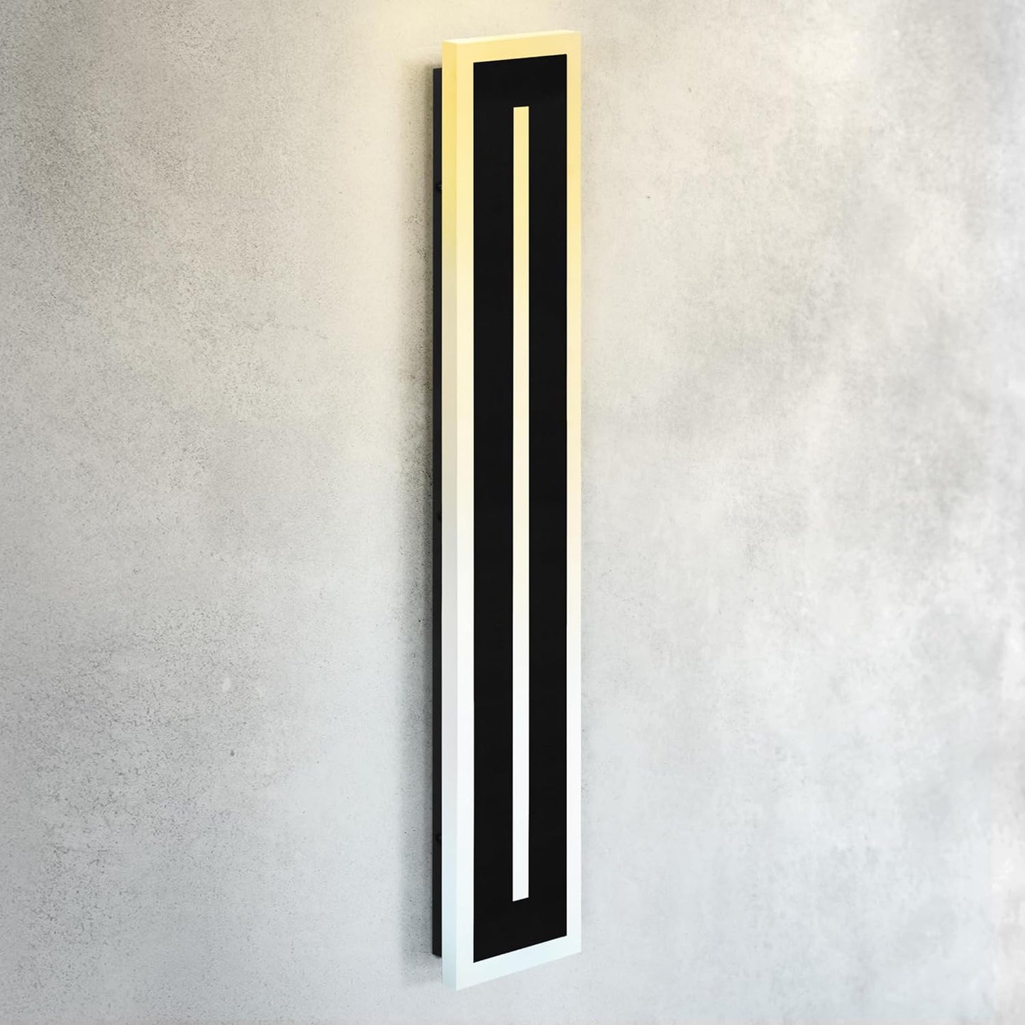 ASD Lighting LED Outdoor Wall Sconce with Center Light 36" 30W 120-277V CCT Selectable 3000/4000/5000K Dimmable Black ETL