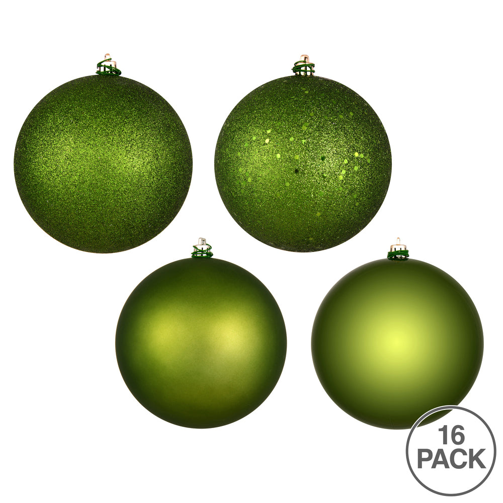 Vickerman 3" Juniper Green 4-Finish Ball Ornament Assortment 16 per Box