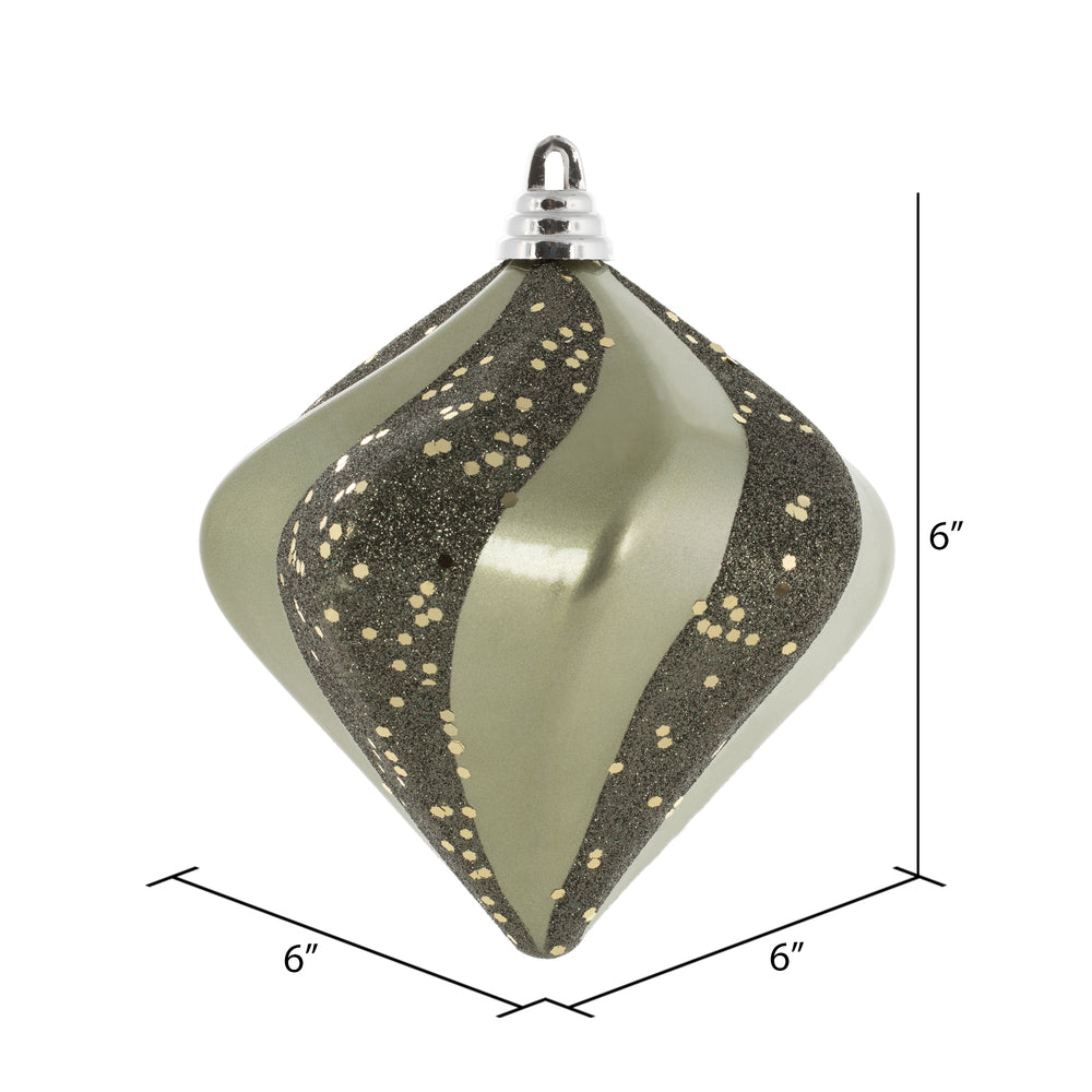 Vickerman 6" Wrought Iron Candy Glit Swirl Diamond Christmas Ornament