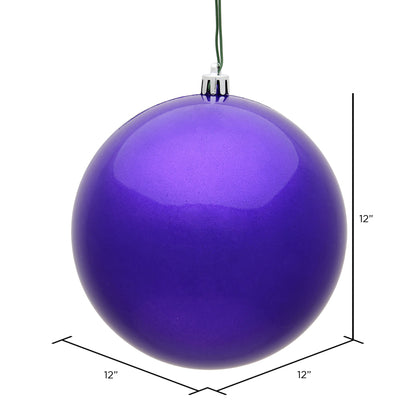 Vickerman 12" Purple Candy Ball Ornament