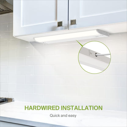 ASD Lighting LED Under Cabinet Bullnose 24" 12W 120V Dimmable CCT Selectable 3000/4000/5000K Hardwired, On/Off Switch, White ETL Energy Star