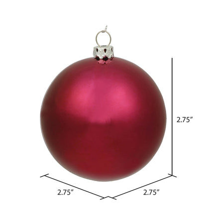 Vickerman 2.75" Wine Shiny Ball Ornament 12 per Bag