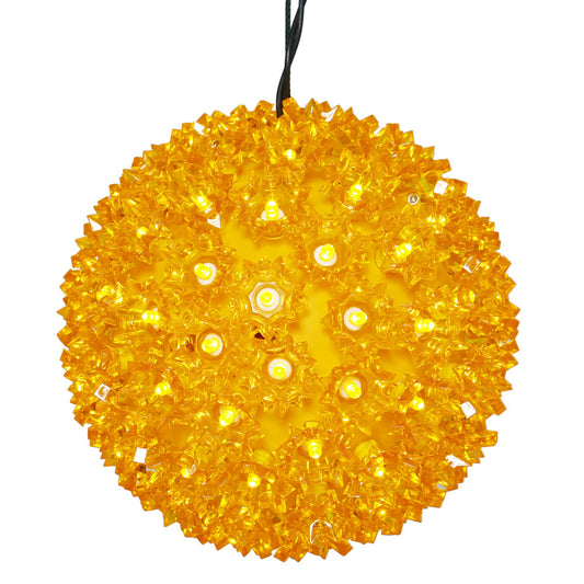 Vickerman 6" Starlight Sphere Christmas Ornament with Gold Wide Angle LED Lights