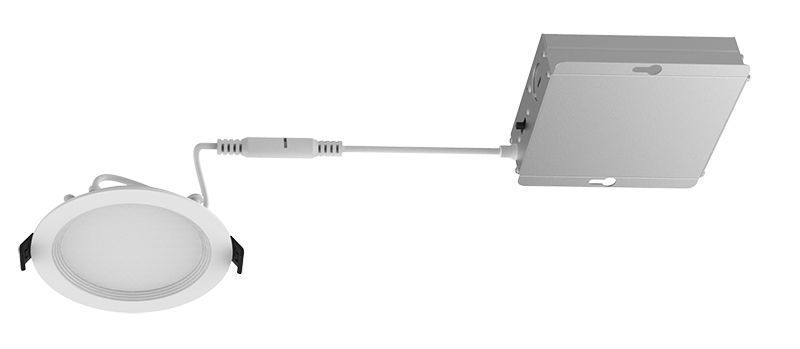 Westgate 120V 4In Baffle Round Slim Panel Light, 650 Lumens 27/30/35/40/50K, 90 Cri, Dim, UL ES JA8, Residential Lighting, 9W, 650 Lumens, 27K/30K/35K/40K/50K, White Finish, TRIAC Dimming