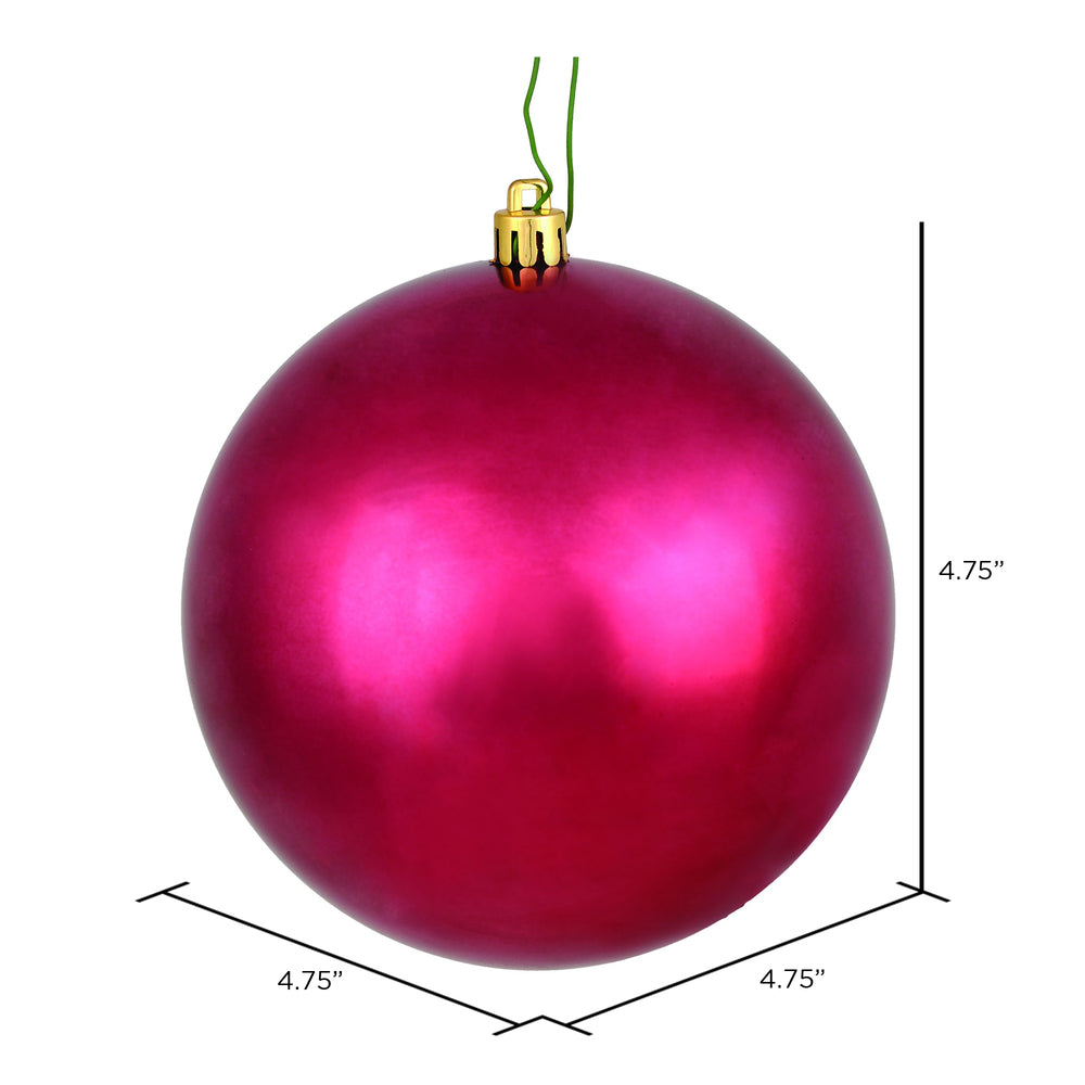 Vickerman 4.75" Berry Red Shiny Ball Ornament 4 per Bag