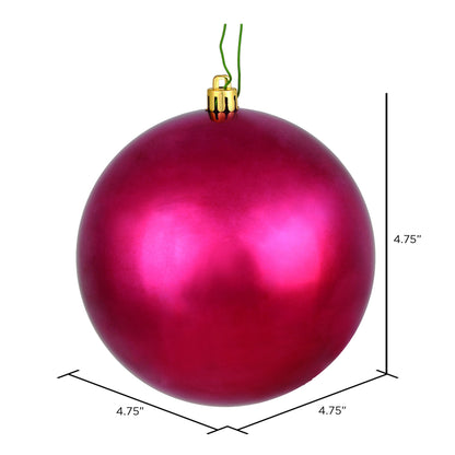 Vickerman 4.75" Berry Red Shiny Ball Ornament 4 per Bag