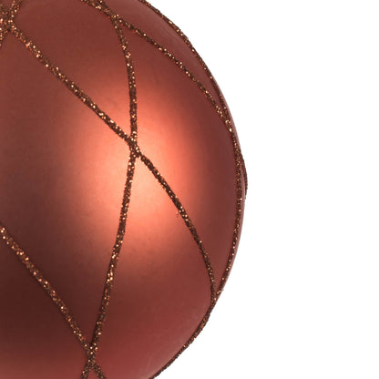 Vickerman 4" Coral Matte and Glitter Swirl Ball Ornament 4 per Box