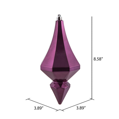 Vickerman 8" Plum Candy Finish Diamond Finial Ornament Pack of 2