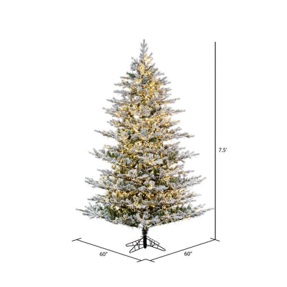 Vickerman 7.5' x 60" Flocked Kiana Artificial Christmas Tree 3mm LED Color Changing Lights