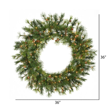 Vickerman 36" Mixed Country Pine Artificial Christmas Wreath Clear Dura-lit Incandescent Lights