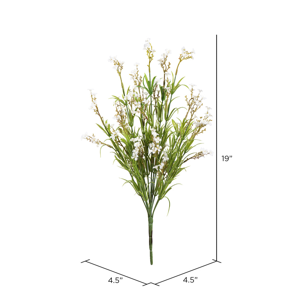 Vickerman 19" Artificial Green Mini Wild Flower Bush Set of 3
