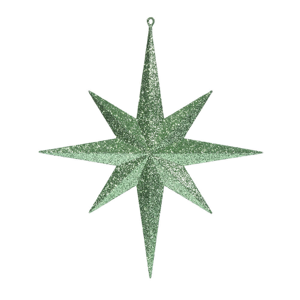 Vickerman 15.75" Celadon Iridescent Glitter Bethlehem Star Christmas Ornament